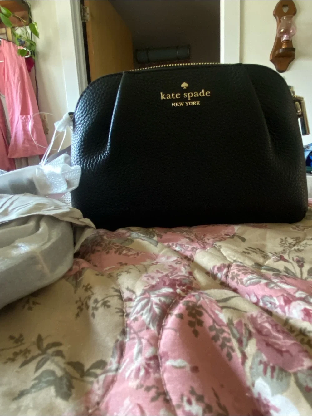 NWT Kate Spade New York | Black Pebbled Leather Convertible Dumpling Bag